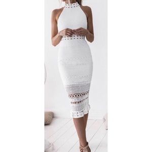 White midi dress, size 4 (small) from Jaus.